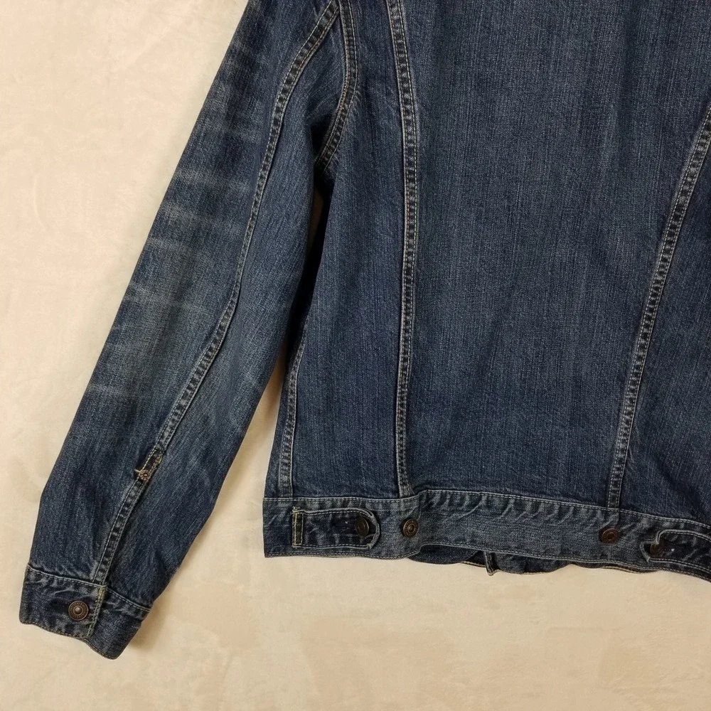 VTG Levis Mens Denim Trucker Jacket Sz M‎ Medium Wash Blue Jean Button Up Coat - Picture 10 of 11